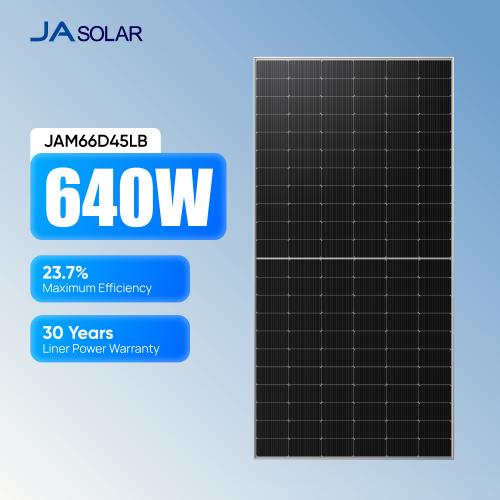 JA 540w 580w 600w 700w 740w N Type Double Glass Bifacial Solar Panels with Max Efficiency 24.3% for Commercial Rooftop